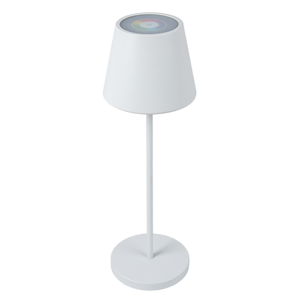 [266.15] LÁMPARA LED INALÁMBRICA + DIMMER 4000 mAH Ø 11x35 CM BLANCO METAL (1 UNID.)