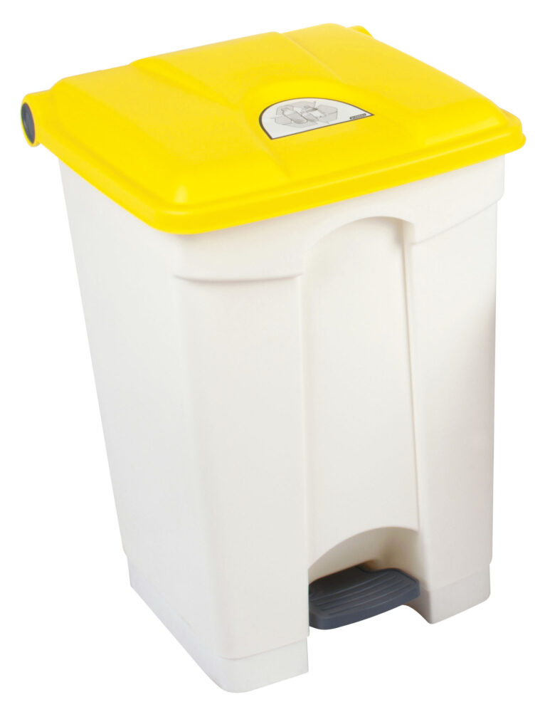 CONTENEDOR 45L TAPA AMARILLO BLANCO COCINA