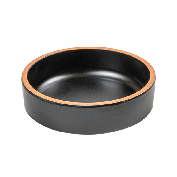 [225.82] PLATOS HONDOS 'ASAMI WARE' 260 ML Ø11,7x3,6 CM NEGRO MELAMINA (12 UNID.)