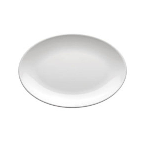 [193.32] PLATOS OVALES 'ASAMI WARE' 23x16 CM BLANCO MELAMINA (12 UNID.)
