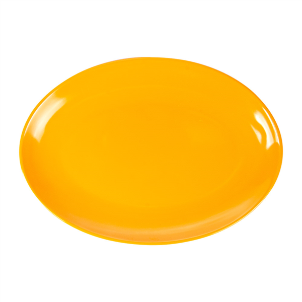 [197.28] Platos Ovales 25,5X18 Cm Amarillo Melamina (15 Unid.)
