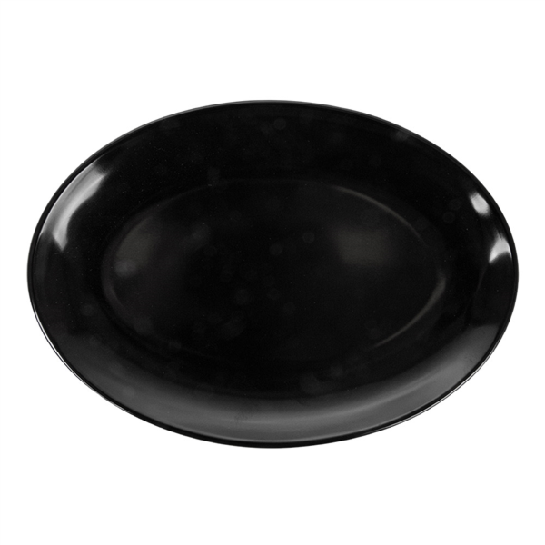 PLATOS OVALES 'ASAMI WARE' 25,5x18 CM NEGRO MELAMINA (15 UNID.)