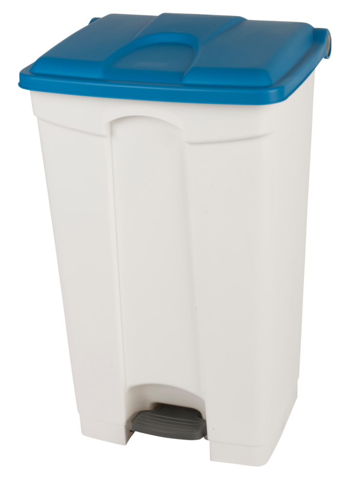 [899743] Contenedor 90l Tapa Blanca Azul Cocina