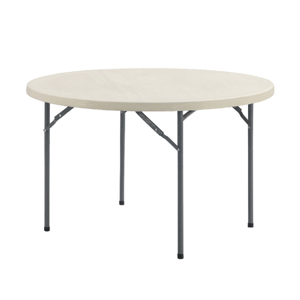 [208.28] MESA REDONDA PLEGABLE Ø 120x74 CM BLANCO PE (1 UNID.)