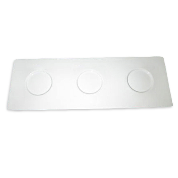 BASE 3 CAVIDADES 34,5x12 CM BLANCO PORCELANA (4 UNID.)