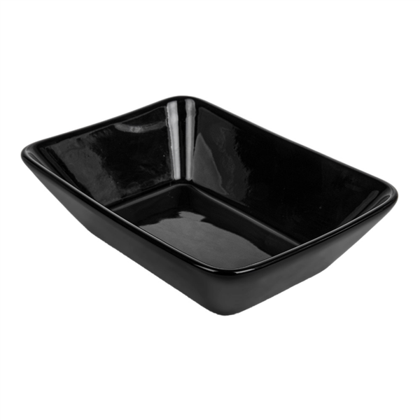 BARQUILLA PARA FRITOS S 13,5x9,4x3,2 CM NEGRO PORCELANA (6 UNID.)