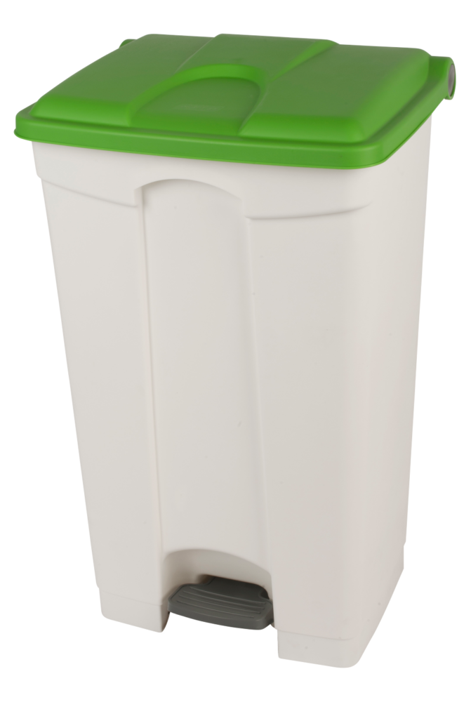 CONTENEDOR 90L BLANCO TAPA VERDE COCINA