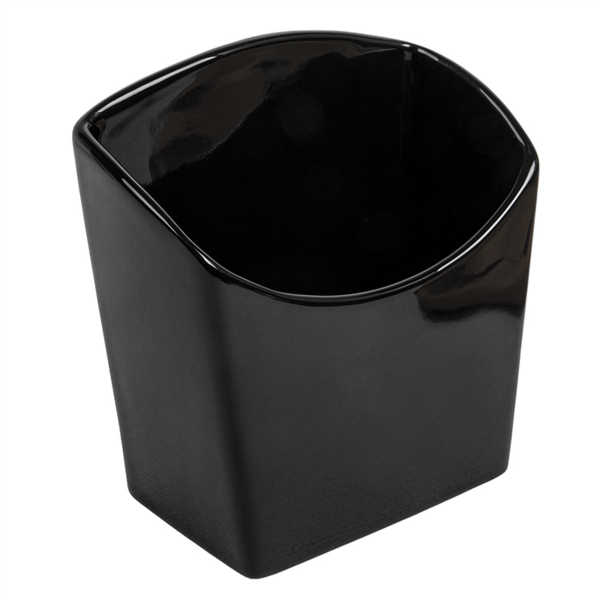 [260.63] Cajetilla Para Fritos S 12,4X6,5X12,7 Cm Negro Porcelana (6 Unid.)