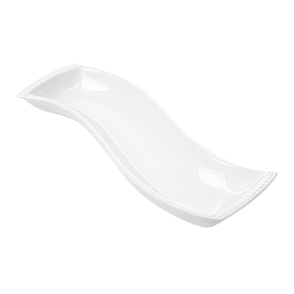 [118.17] BANDEJAS FORMA "S" 30,5 CM BLANCO PORCELANA (6 UNID.)