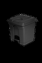 CONTENEDOR 30L PLÁST. NEGRO RECICLADO SANITARIAS