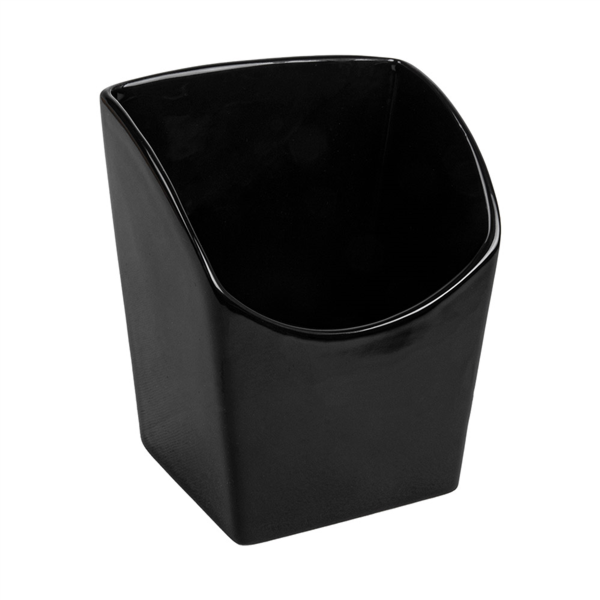 [260.64] CAJETILLA PARA FRITOS L 13,3x9,4x14,6 CM NEGRO PORCELANA (6 UNID.)