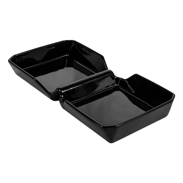 [260.62] Caja Hamburguesa 26X13,7X3,4 Cm Negro Porcelana (6 Unid.)