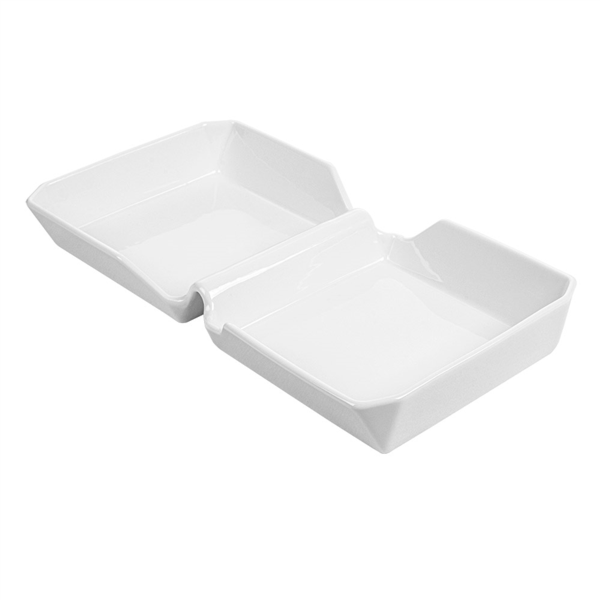 [260.55] Caja Hamburguesa 26X13,7X3,4 Cm Blanco Porcelana (6 Unid.)