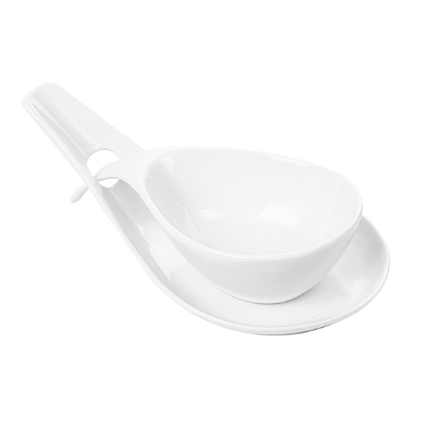 [216.47] BOLES SOPA CON SALSERA 18x8,6x4,3 CM BLANCO PORCELANA (6 UNID.)