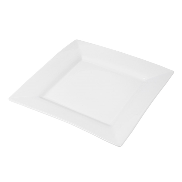 [145.73] Platos Cuadrados 30X30 Cm Blanco Porcelana (6 Unid.)