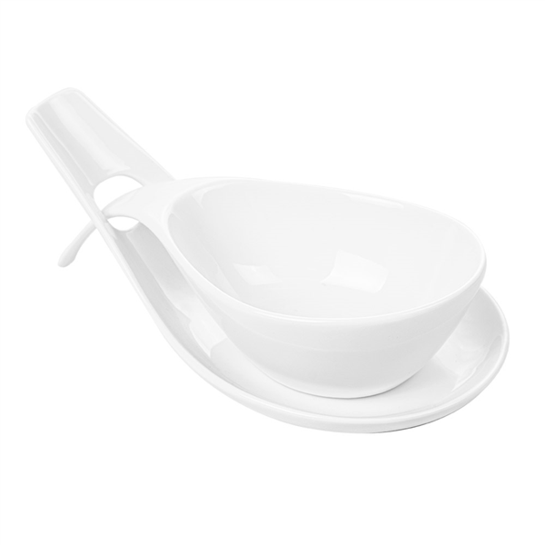 [216.48] Boles Sopa Con Salsera 23X10,5X5,2 Cm Blanco Porcelana (6 Unid.)