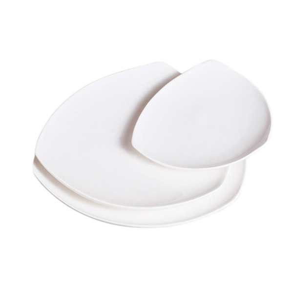 PLATOS TRIANGULARES 30,5x3,7 CM BLANCO PORCELANA (12 UNID.)