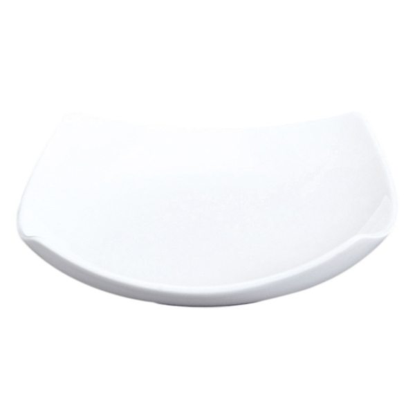 [164.15] PLATOS CUADRADOS CURVADOS 27,5x27,5x6,6 CM BLANCO PORCELANA (12 UNID.)