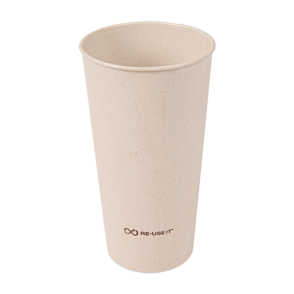 VASOS REUTILIZABLES 400 ML Ø7,6/5,3x13,6 CM NATURAL RICE HUSK BIOCOMPOSITE (500 UNID.)