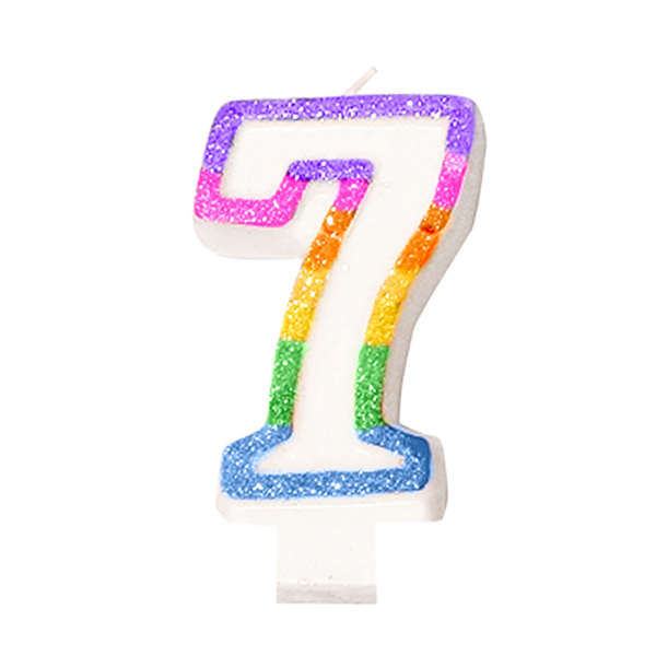 [113.61] Velas Cumpleaños N.7 9 Cm Blanco Cera (24 Unid.)