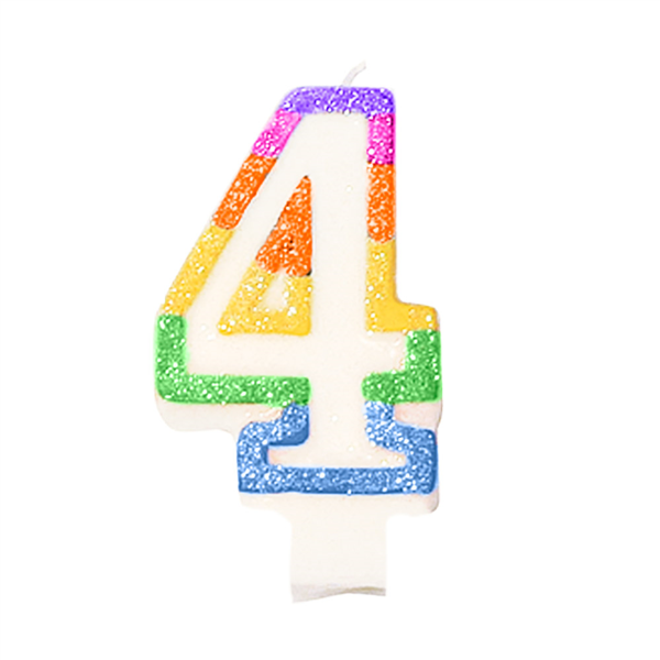 [113.58] Velas Cumpleaños N.4 9 Cm Blanco Cera (24 Unid.)