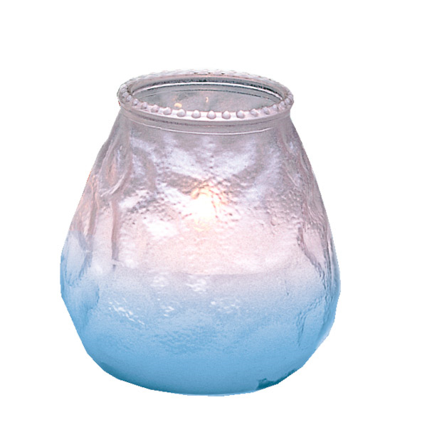 [227.92] VELAS EN VASO DE CRISTAL NACARADA 'MONARCH' 9,5x9,5 CM BLANCO PARAFINA (24 UNID.)