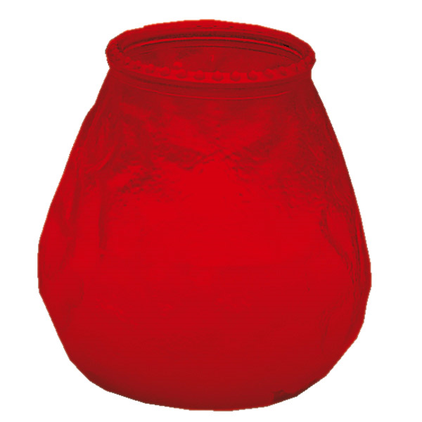 VELAS EN VASO DE CRISTAL 'MONARCH - POPULAR' 9,5x9,5 CM ROJO PARAFINA (24 UNID.)