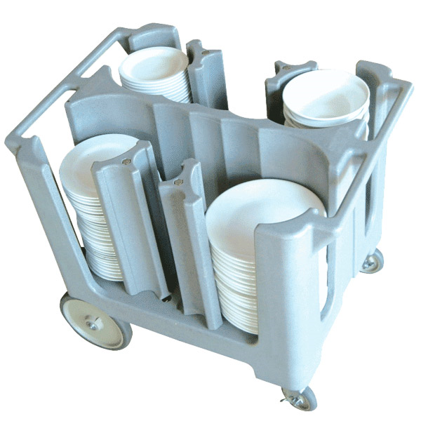 [152.02] CONTENEDOR DE PLATOS CON RUEDAS 102x80,3x82 CM GRIS PVC (1 UNID.)