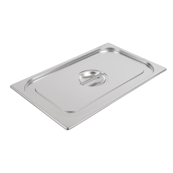 [181.66] Tapa 1/1 Para Códigos 181.63/64/65 53X32,5X3,7 Cm Plateado Inox (1 Unid.)