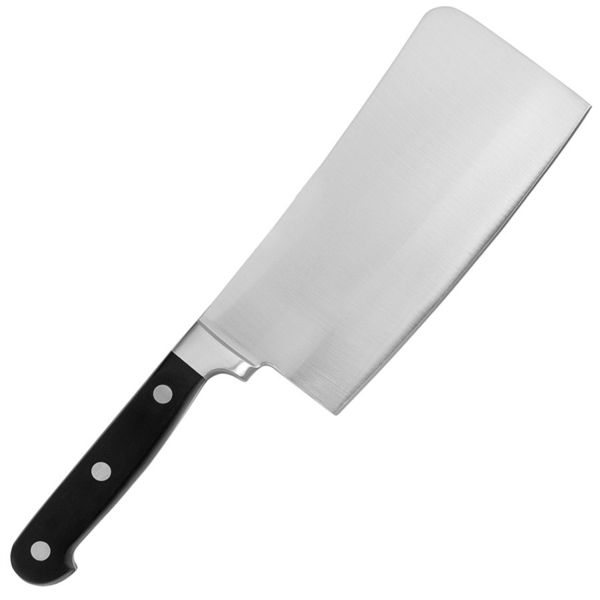[449.24] CUCHILLO CARNICERO, MANGO ABS 17 CM PLATEADO INOX (1 UNID.)