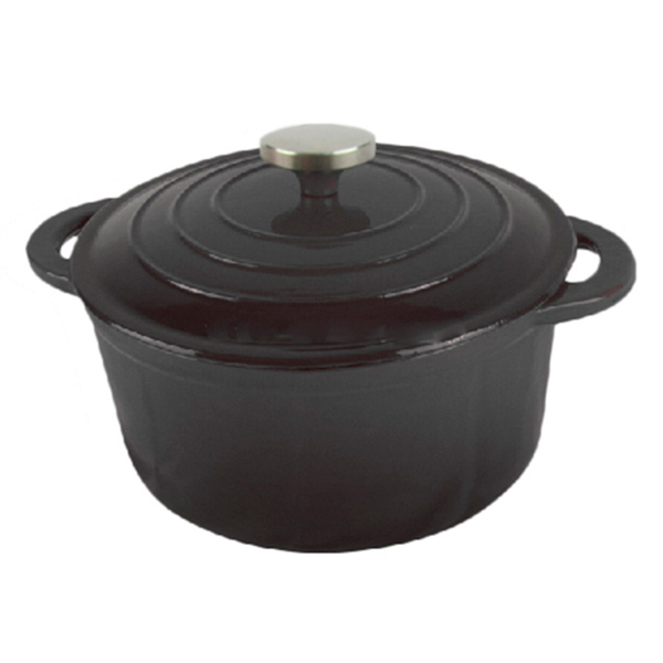 [198.73] COCOTTE REDONDA CON TAPA 2500 ML Ø 21(28)x10,2 CM NEGRO HIERRO (4 UNID.)