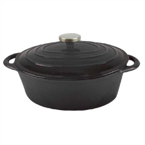 COCOTTE OVAL CON TAPA 4500 ML 30,5(37,5)x23x11,5 CM NEGRO HIERRO (2 UNID.)