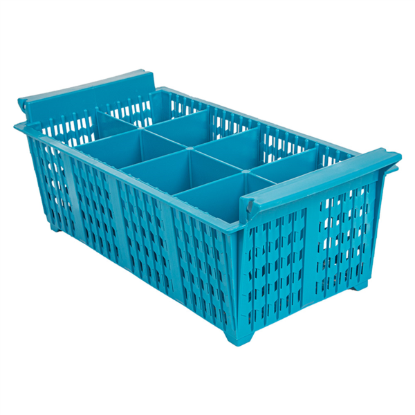 CESTA CUBIERTOS SIN ASAS 42,5x21x15 CM AZUL PP (1 UNID.)