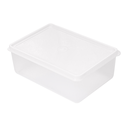 RECIPIENTE ALIMENTOS + TAPA INCORPORADA 1000 ML 18x12,8x6,5 CM BLANCO PP (1 UNID.)