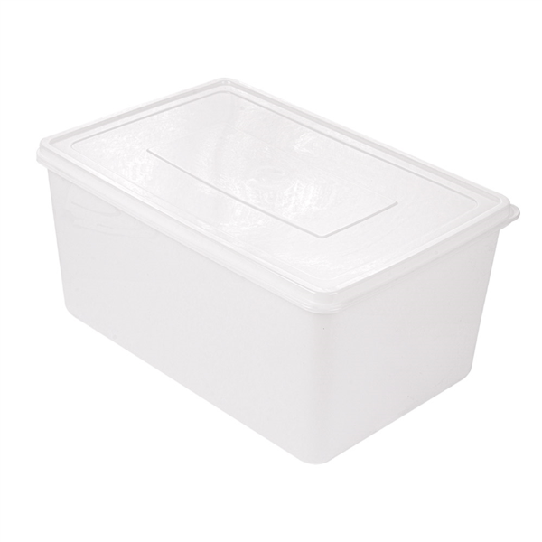 [113.54] RECIPIENTE ALIMENTOS + TAPA INCORPORADA 6750 ML 30x20x15 CM BLANCO PP (1 UNID.)