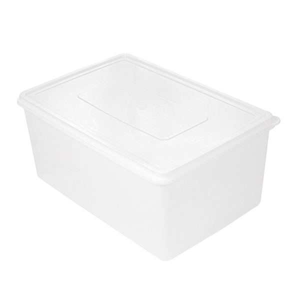 [113.65] RECIPIENTE ALIMENTOS + TAPA INCORPORADA 9650 ML 34,5x23x16 CM BLANCO PP (1 UNID.)
