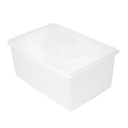 RECIPIENTE ALIMENTOS + TAPA INCORPORADA 9650 ML 34,5x23x16 CM BLANCO PP (1 UNID.)