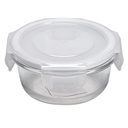 Recipientes Redondos Con Tapa 210 Ml Ø 10,5X5/6 Cm Transparente Cristal (6 Unid.)