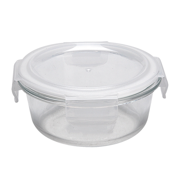 RECIPIENTES REDONDOS CON TAPA 400 ML Ø 13x5,5/6,3 CM TRANSPARENTE CRISTAL (6 UNID.)