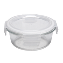 RECIPIENTES REDONDOS CON TAPA 400 ML Ø 13x5,5/6,3 CM TRANSPARENTE CRISTAL (6 UNID.)