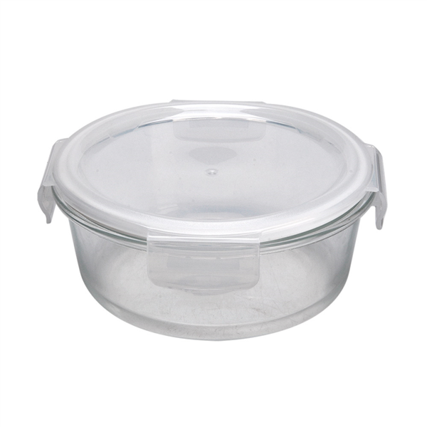 RECIPIENTES REDONDOS CON TAPA 950 ML Ø 17,2x6,6/7,5 CM TRANSPARENTE CRISTAL (6 UNID.)