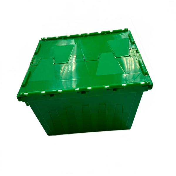 CONTENEDOR ENCAJABLE CON TAPA INTEGRADA 55 L 60x40x31,7 CM VERDE PP (1 UNID.)