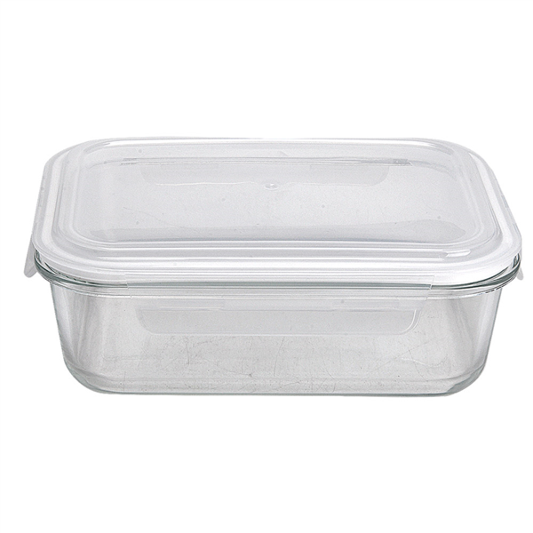 RECIPIENTES RECTANGULARES CON TAPA 1500 ML 23,2x17,5x8 CM TRANSPARENTE CRISTAL (6 UNID.)