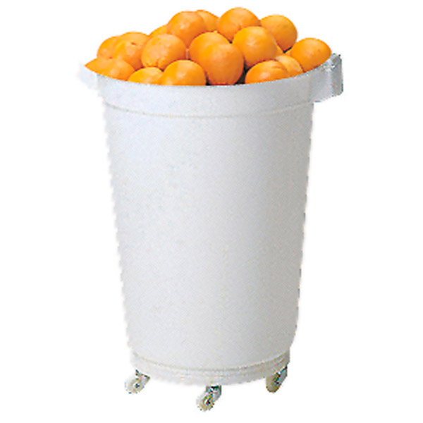 [158.02] Contenedor Blanco Con Tapa 120 L Ø 56,5X72 Cm Blanco Pehd (1 Unid.)
