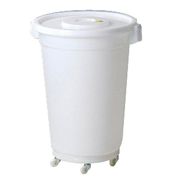 CONTENEDOR BLANCO CON TAPA 150 L Ø 61,5x82 CM BLANCO PEHD (1 UNID.)