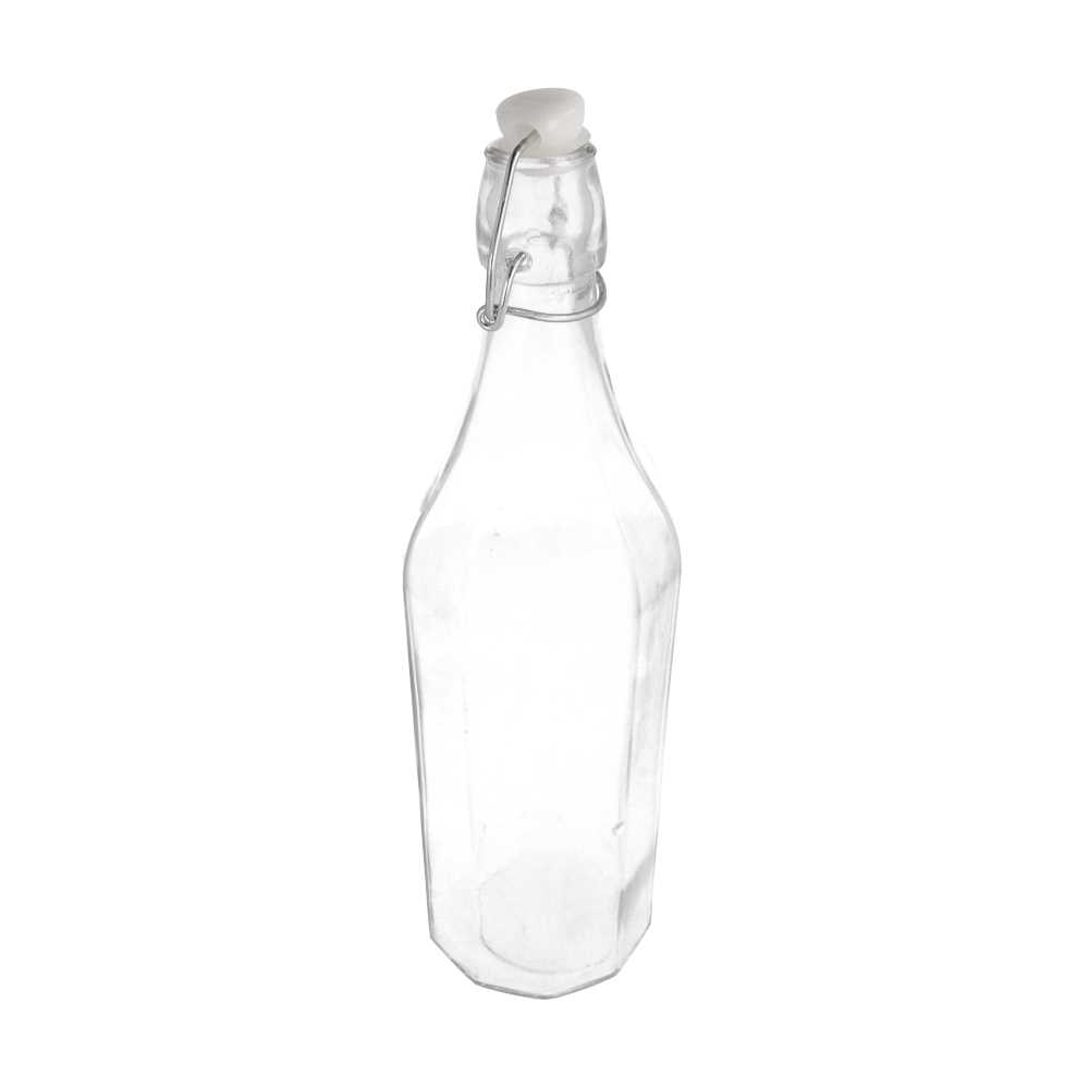 [204.37] BOTELLA + CIERRE CLIP 1 L Ø 8,5x32,5 CM TRANSPARENTE CRISTAL (12 UNID.)