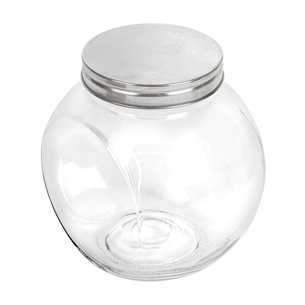 [207.62] Tarro Para Almacenar Esférico 'Waki Glass' 1,7 L 16X11,5X16 Cm Transparente Cristal (12 Unid.)