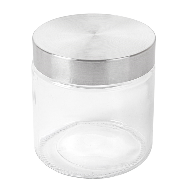 [118.99] Tarro Almacenar Cilíndrico 830 Ml Ø 11,2X12 Cm Transparente Cristal (12 Unid.)