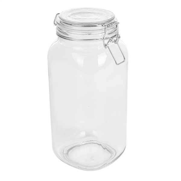 [216.80] Tarro Almacenar + Cierre Clip 2 L Ø 10,5X26 Cm Transparente Cristal (12 Unid.)