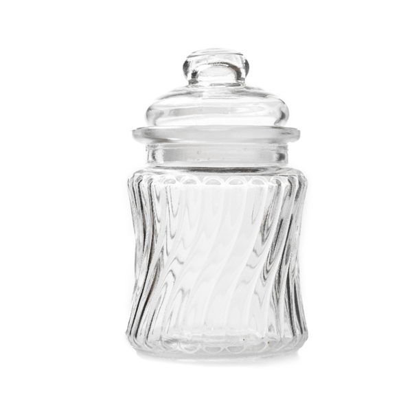 [215.54] TARRO PARA ALMACENAR CILÍNDRICO 'WAKI GLASS' 260 ML Ø 8x13 CM TRANSPARENTE CRISTAL (48 UNID.)